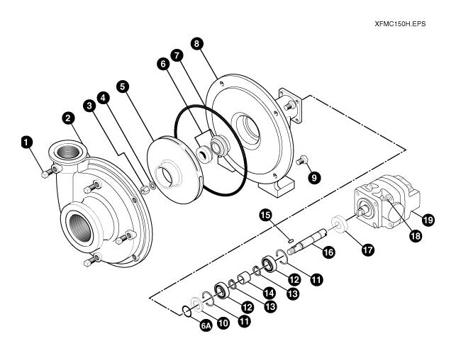 Ace FMC-150F-HYD-304 exploded parts view