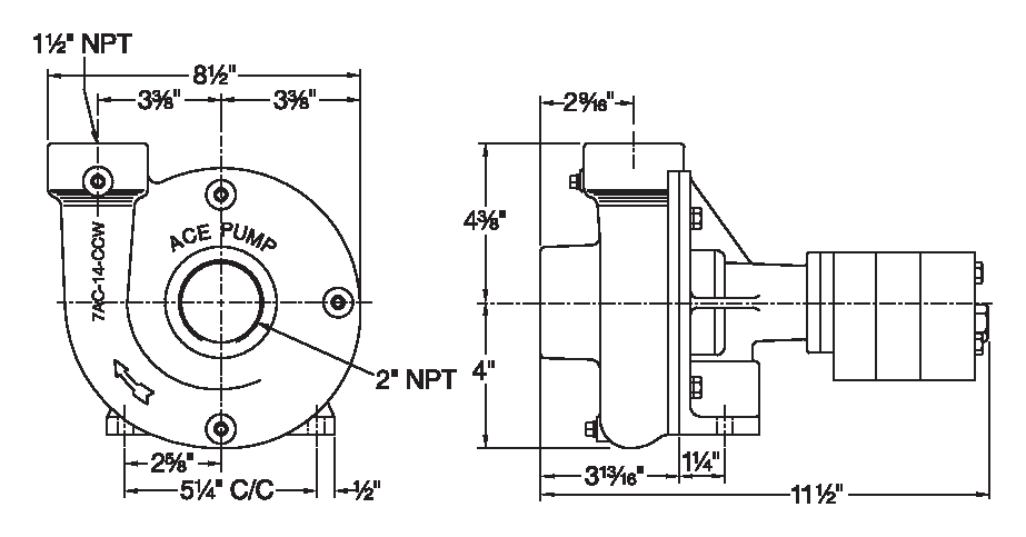 Ace FMC-200-HYD-210 dimension drawing