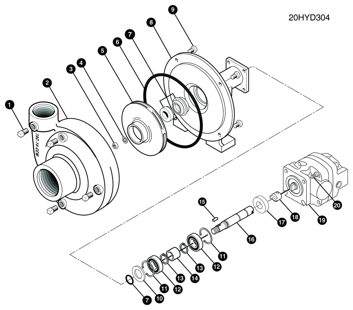 Ace FMC-200-HYD-304 exploded parts view