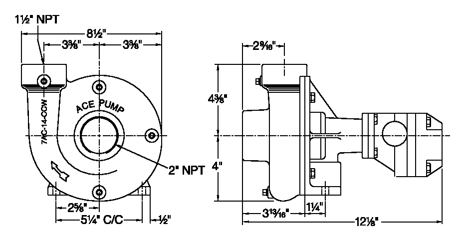 Ace FMC-200-HYD-307 dimension drawing