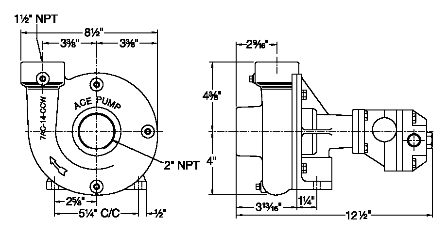 Ace FMC-200-HYD-310 dimension drawing