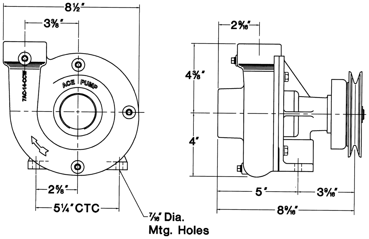 Ace FMC-200-MAG dimension drawing