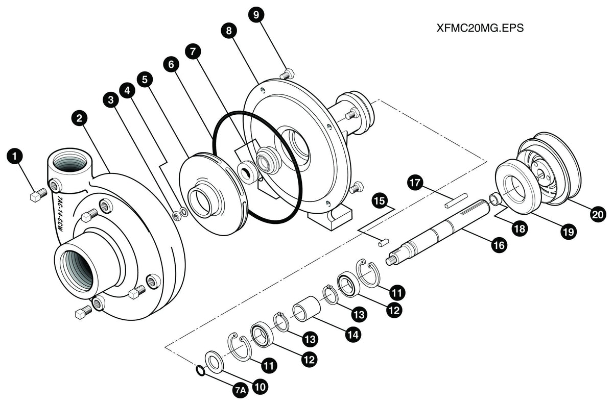 Ace FMC-200-MAG exploded parts view