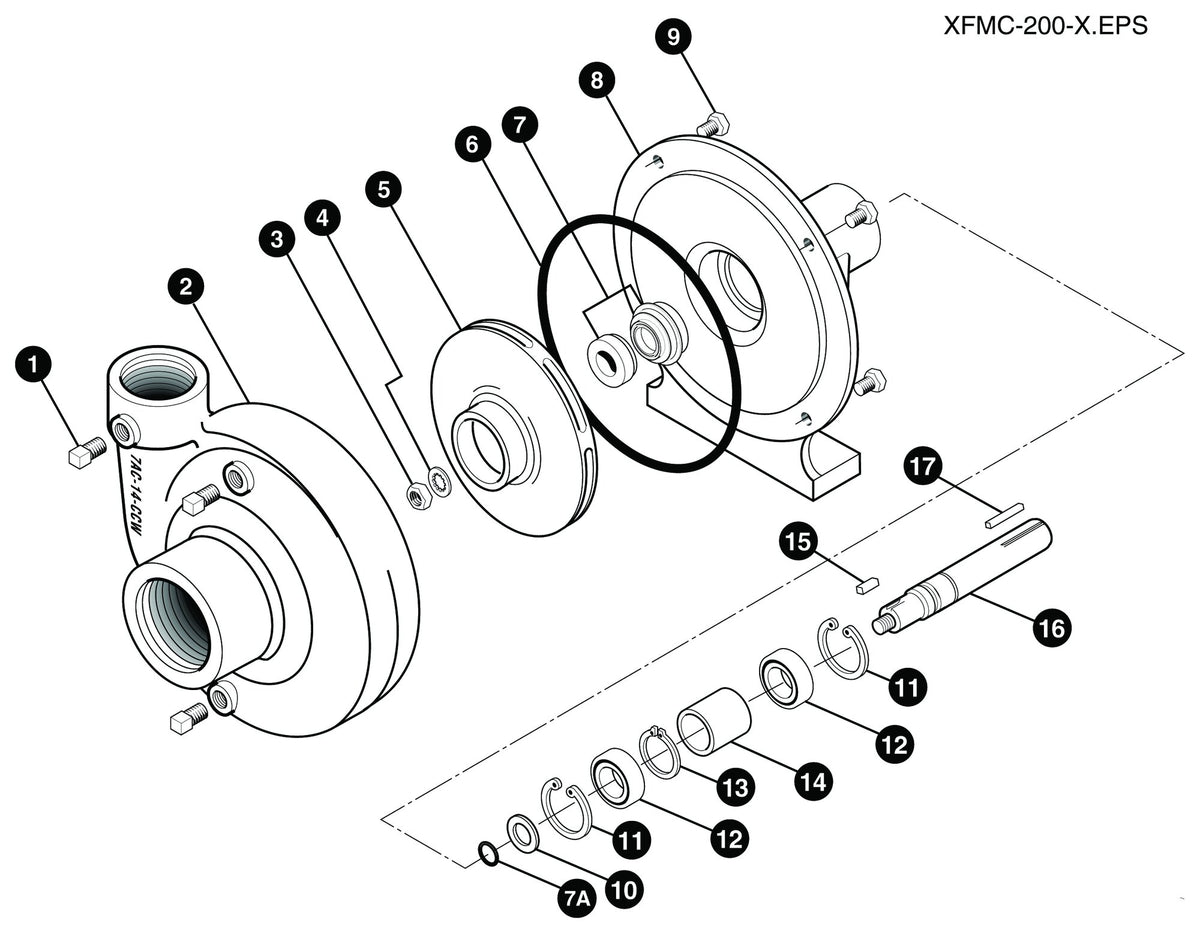 Ace FMC-200-X exploded parts view