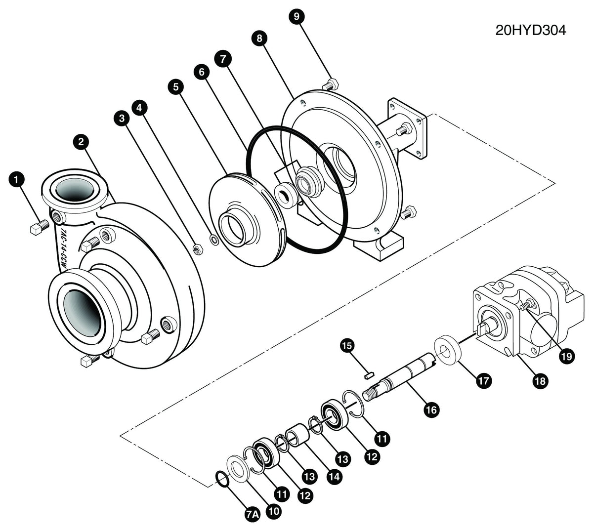Ace FMC-200F-HYD-304 exploded parts view