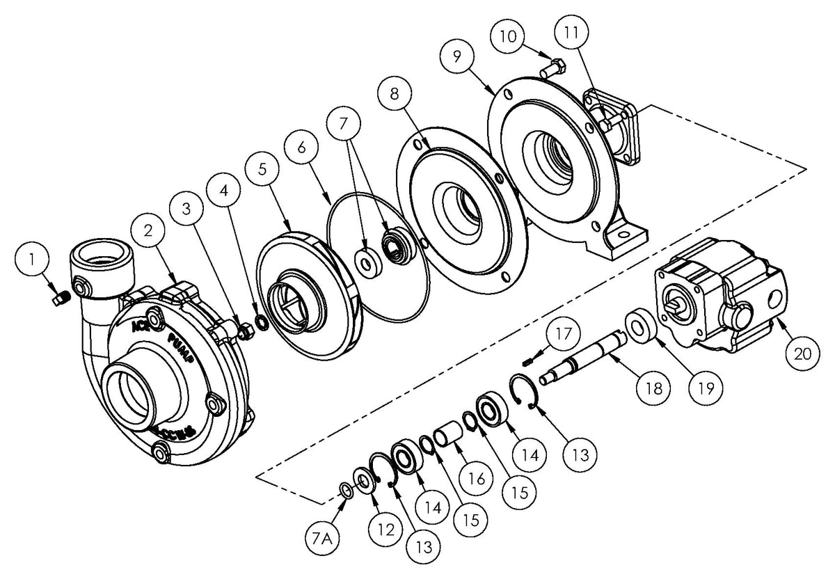 Ace FMC-200SS-HYD-304 exploded parts view