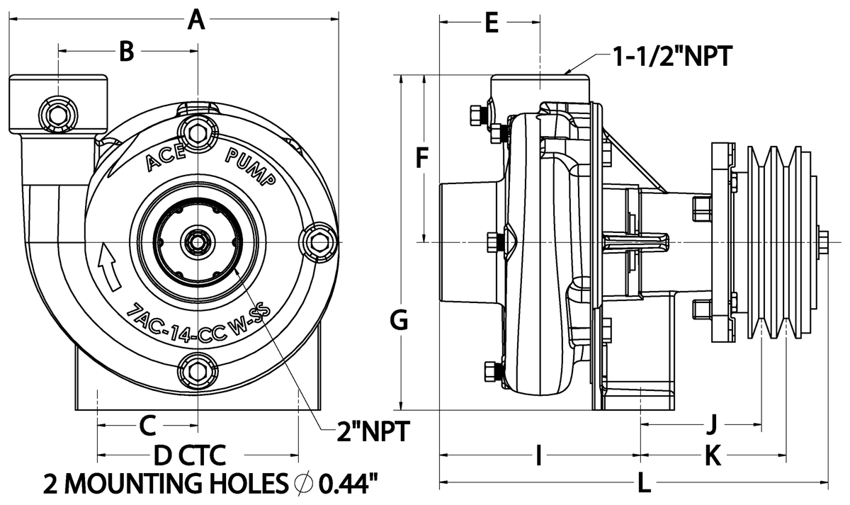 Ace FMC-200SS-MAG-DX dimension drawing