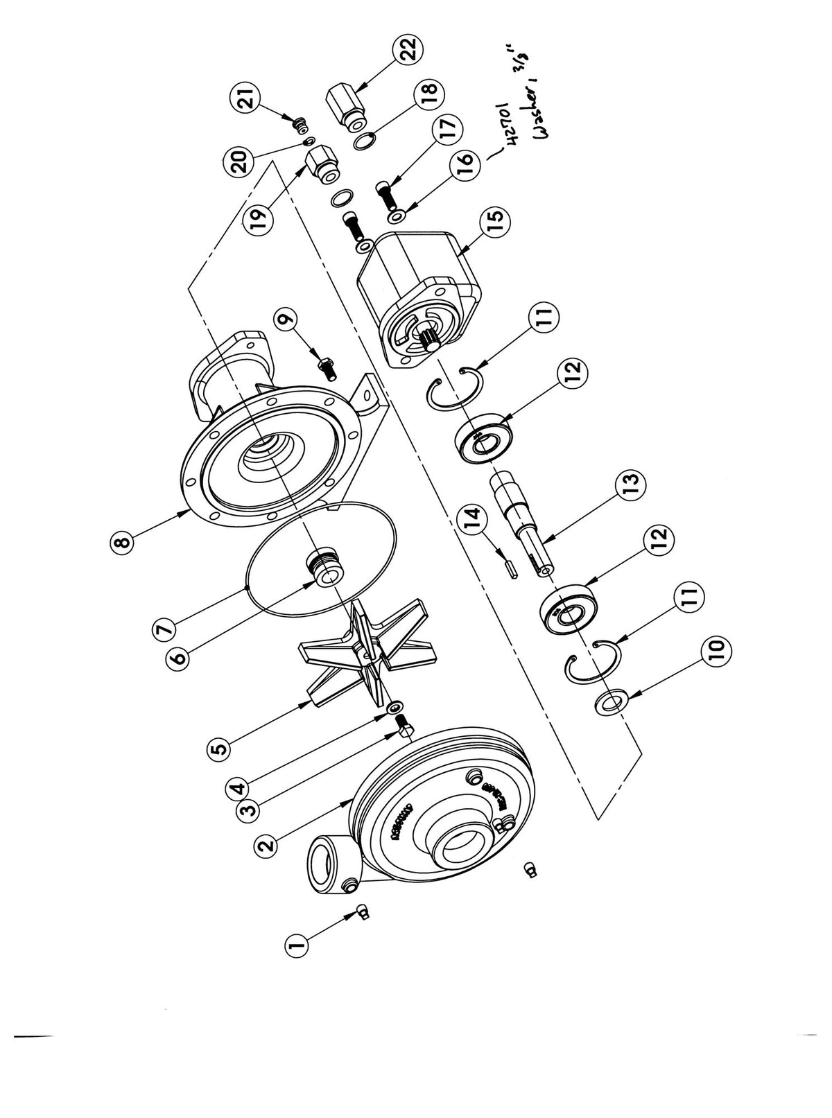 Ace FMC-650-HYD exploded parts view