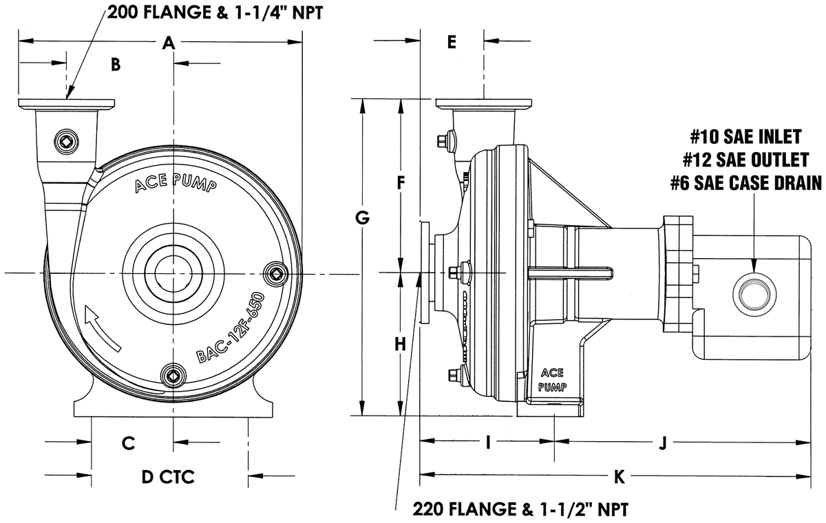 Ace FMC-650F-HYD-CD dimension drawing