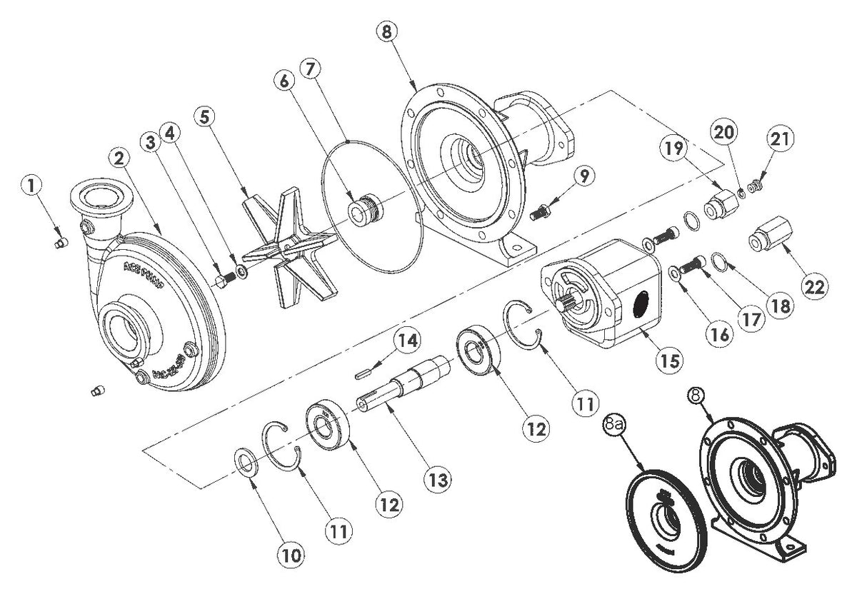 Ace FMC-650F-HYD-CD exploded parts view