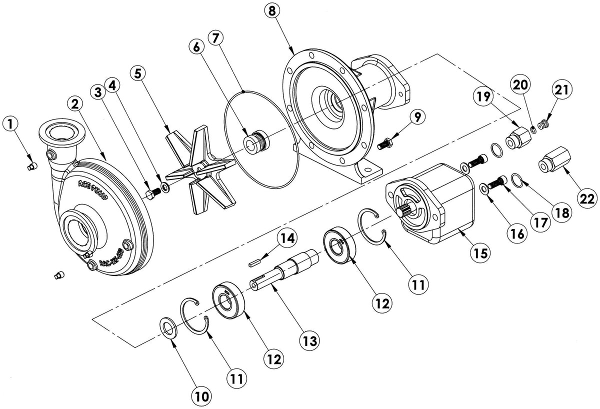 Ace FMC-650F-HYD exploded parts view