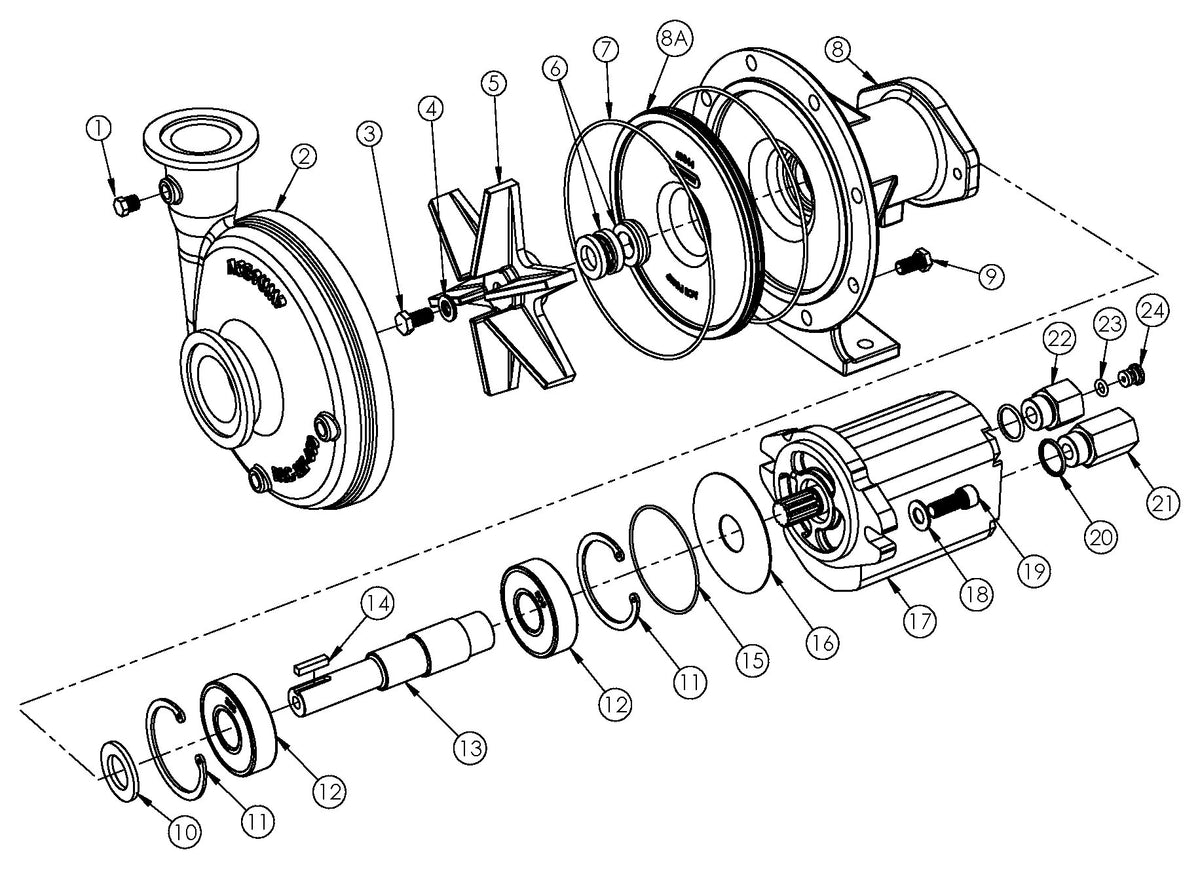 Ace FMC-650FS-HYD exploded parts view