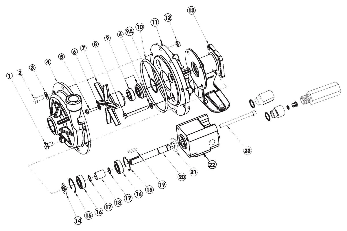 Ace FMC-75-HYD exploded parts view