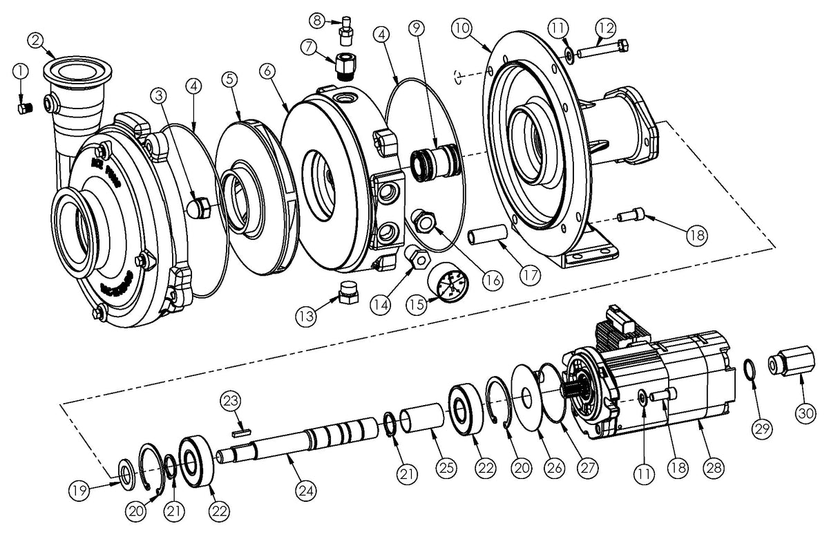 Ace FMC-750F-HYD-M22-PWM exploded parts view