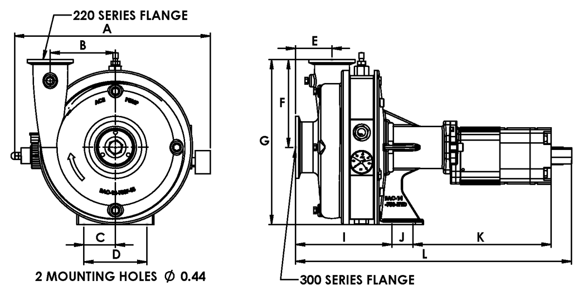 Ace FMC-755FS-HYD-M22-PWM dimension drawing