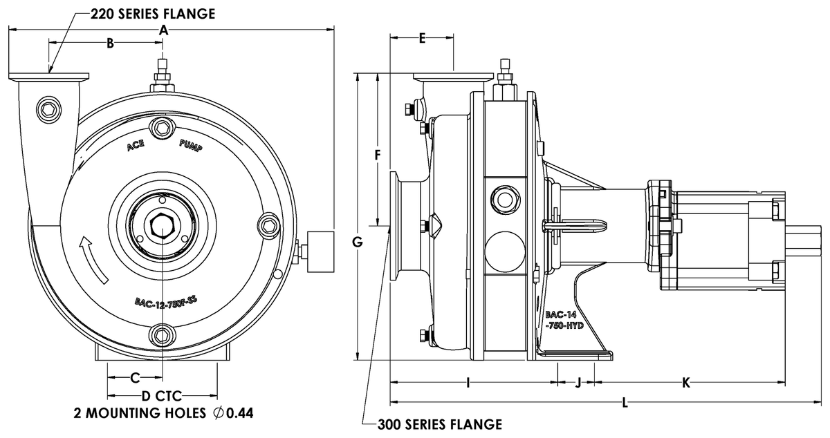 Ace FMC-755FS-HYD dimension drawing