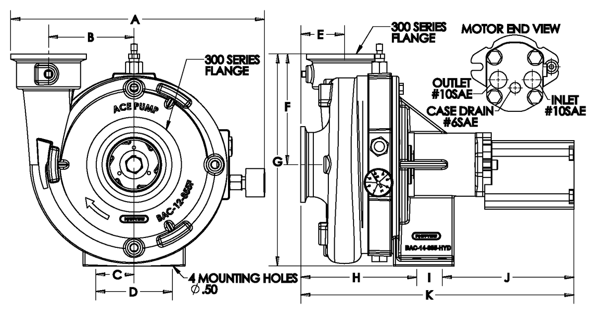 Ace FMC-855F-HYD dimension drawing