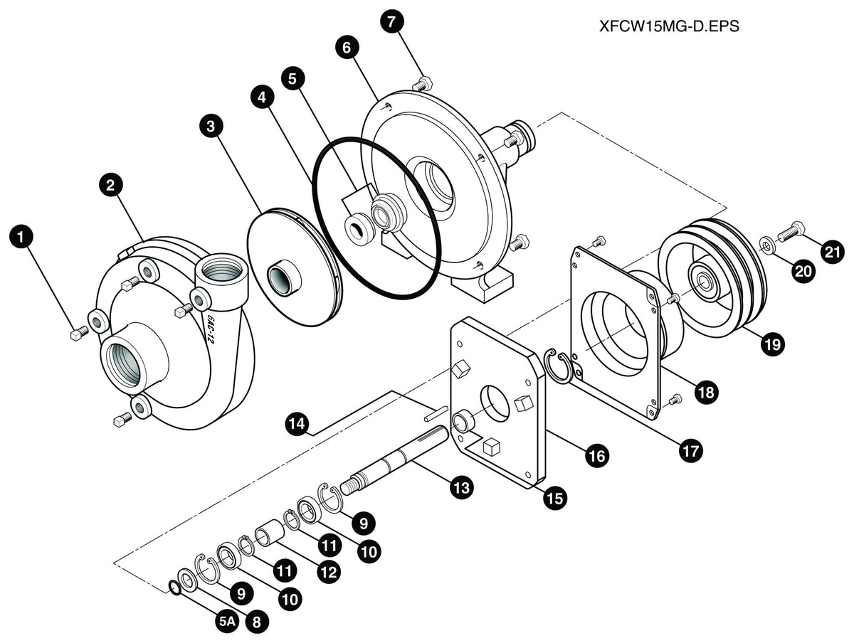Ace FMC-CW-150-MAG-D exploded parts view