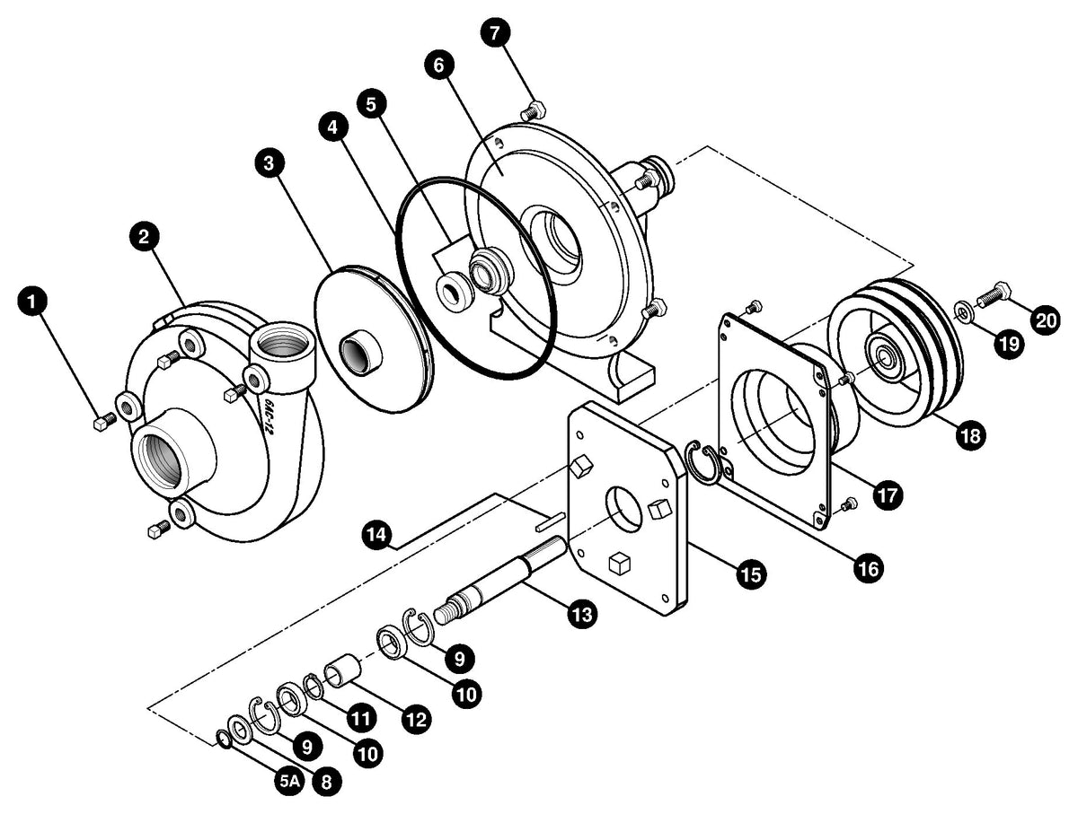 Ace FMC-CW-150-MAG-DX exploded parts view
