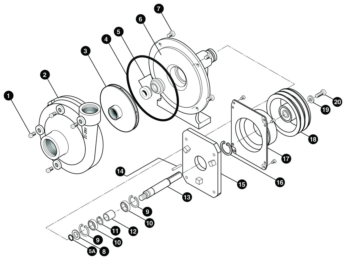 Ace FMC-CW-150-MAG-DX3 exploded parts view