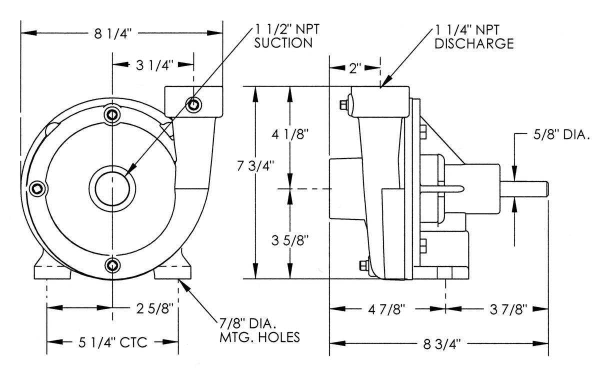 Ace FMC-CW-150 dimension drawing