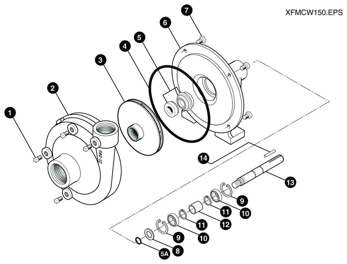 Ace FMC-CW-150 exploded parts view
