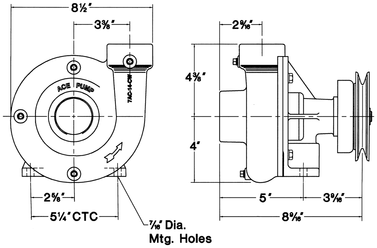 Ace FMC-CW-200-MAG dimension drawing