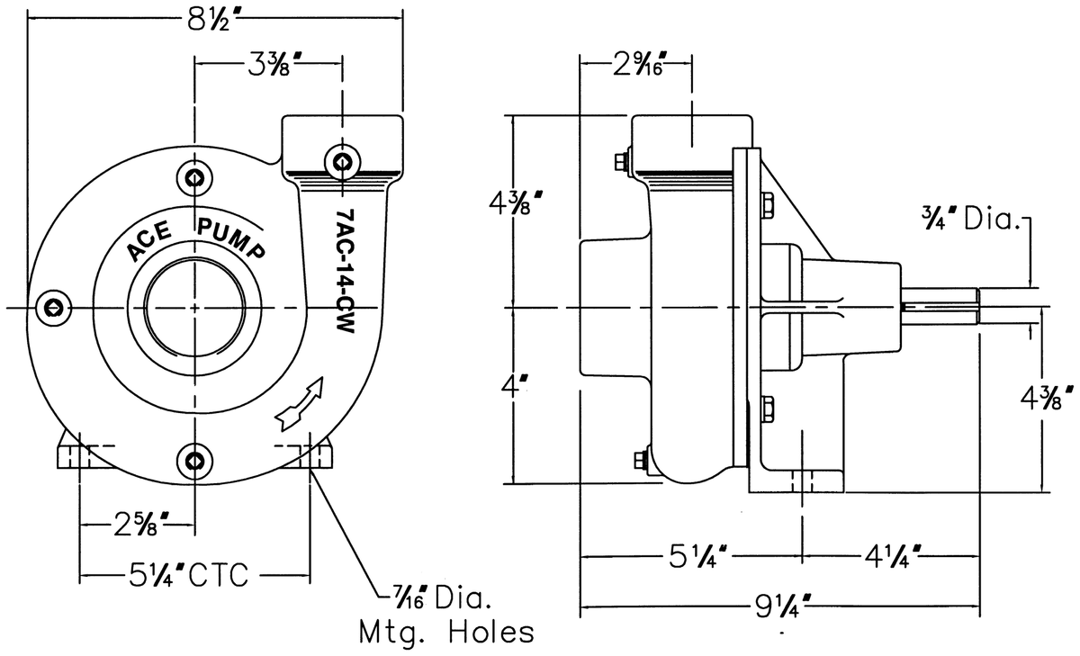 Ace FMC-CW-200-X dimension drawing