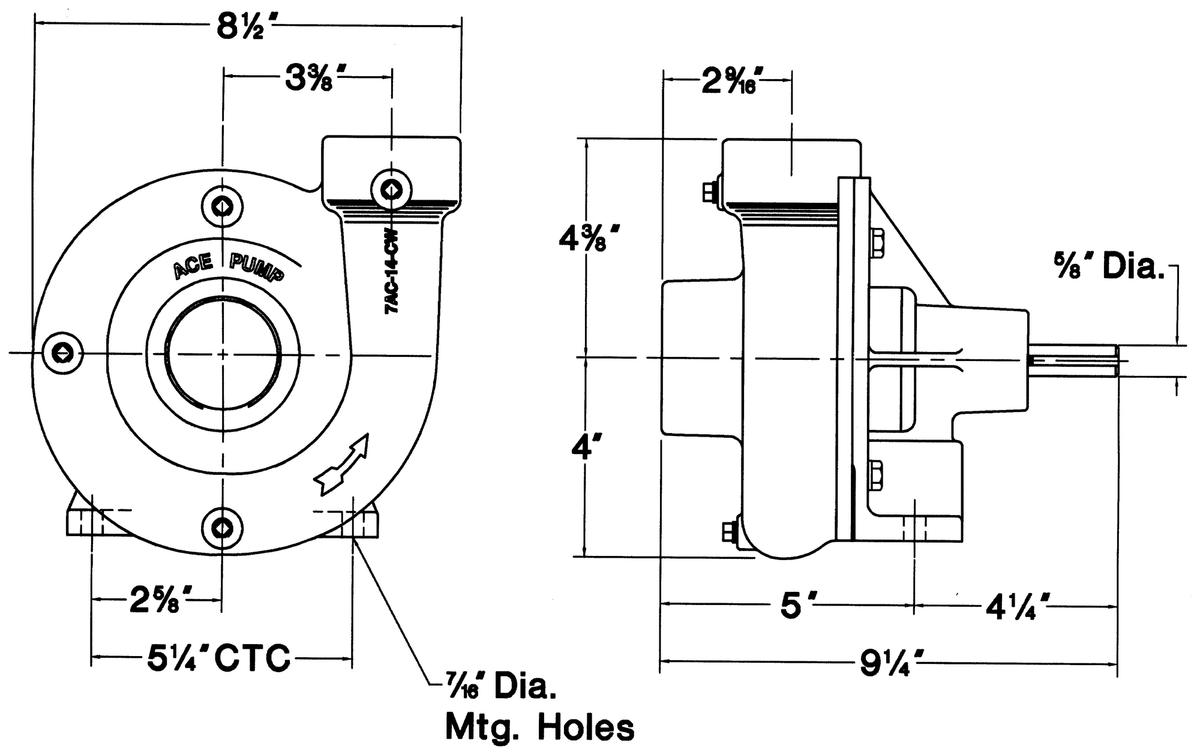 Ace FMC-CW-200 dimension drawing