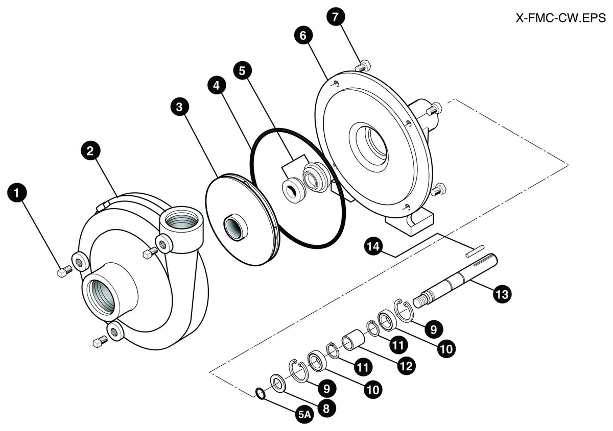 Ace FMC-CW exploded parts view