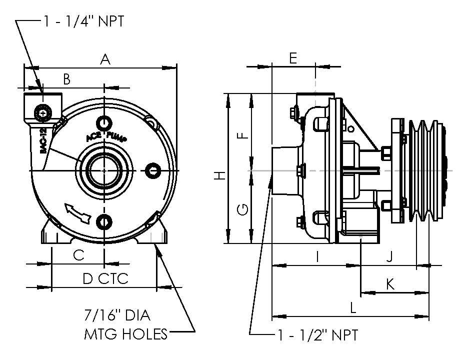 Ace FMC-MAG-D dimension drawing