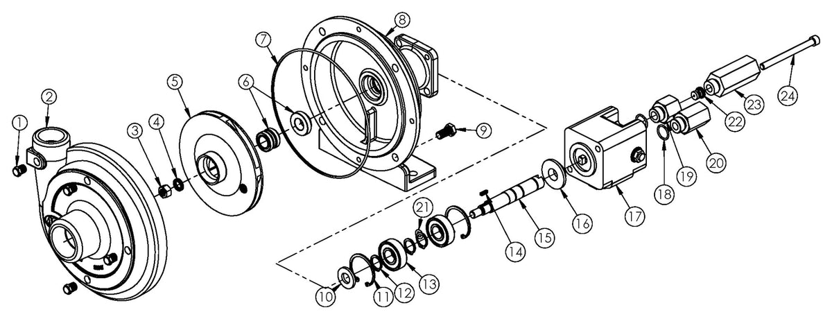 Ace FMCSC-125-HYD-204 exploded parts view