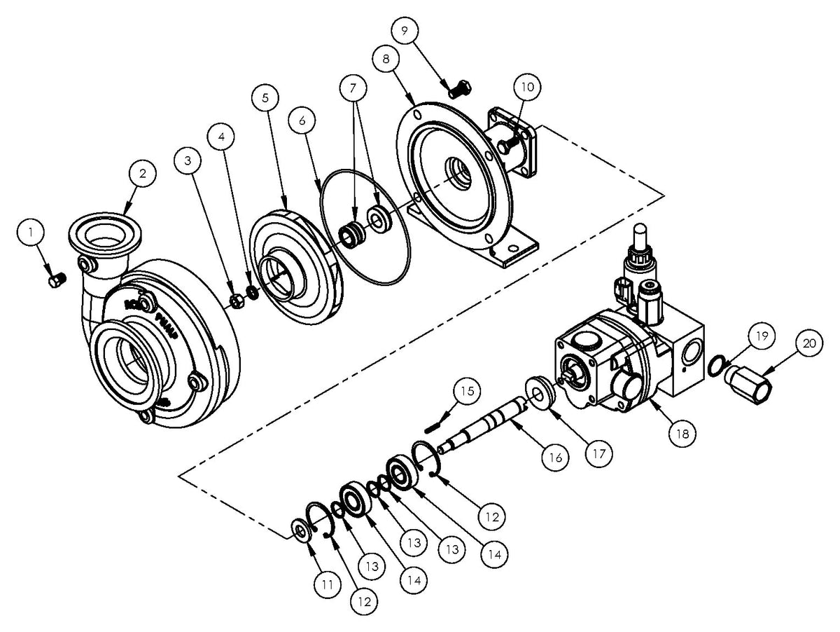 Ace FMCSC-205F-HYD-304-PWM exploded parts view