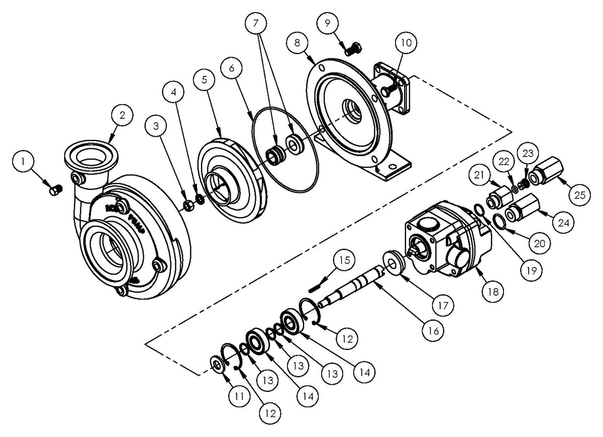 Ace FMCSC-205F-HYD-304 exploded parts view