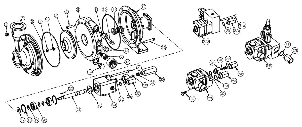Ace FMCWS-155F-HYD-206 exploded parts view
