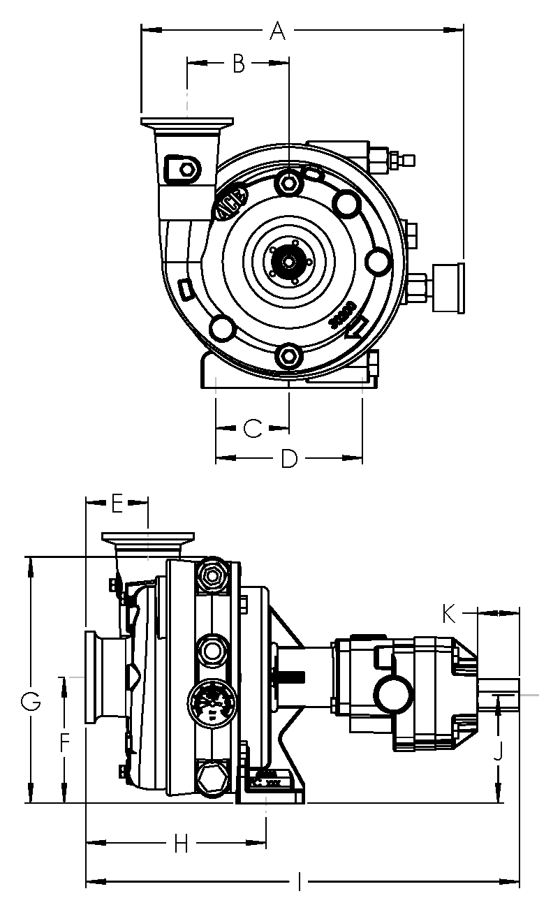 Ace FMCWS-225F-HYD-304 dimension drawing