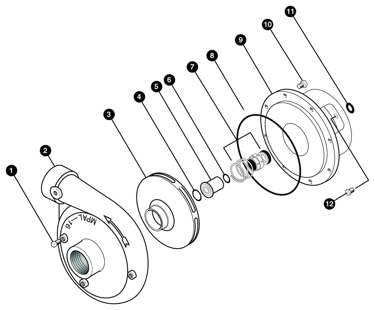 Ace GE-1600 exploded parts view