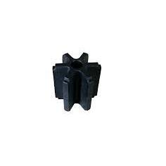 Black rubber six-vane flexible impeller for marine engine cooling pumps.