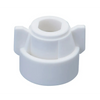 White plastic CP114442A-2-CE(SJ3) replacement knob with a central hexagonal hole and two side wing grips.