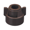 Brown plastic CP114442A-7-CE wing nut knob with a hexagonal center hole and two side grip wings for manual adjustment.