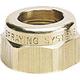 CP1325 brass nozzle cap with a hexagonal base and engraved Spraying Systems branding.