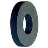 Black circular rubber washer with a smooth flat surface and a centered hole for industrial sealing applications.
