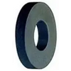 Black circular rubber washer with a smooth flat surface and a centered hole for industrial sealing applications.