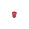 Red nylon spray nozzle cap with a perforated top, designed for precise agricultural or industrial fluid application.