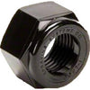 Black nylon hexagonal cap nut with threaded interior and Spraying Systems Co. branding.