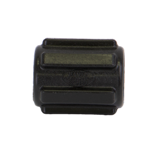 Black Banjo Schedule 80 polypropylene pipe coupling with a ribbed exterior design for secure grip.
