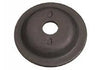 D5 circular black metal washer with a central hole and stamped markings on a white background.