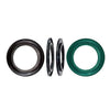 FG200 (G) industrial seal set featuring two black rubber rings and one green polyurethane ring in a circular design.