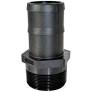 Black HB300 (G) plastic hose barb adapter with a threaded male end and ribbed connector for secure tubing attachment.