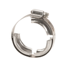 Stainless steel HDFC220 (G) heavy-duty worm gear hose clamp with a reinforced bridge design for secure sealing.